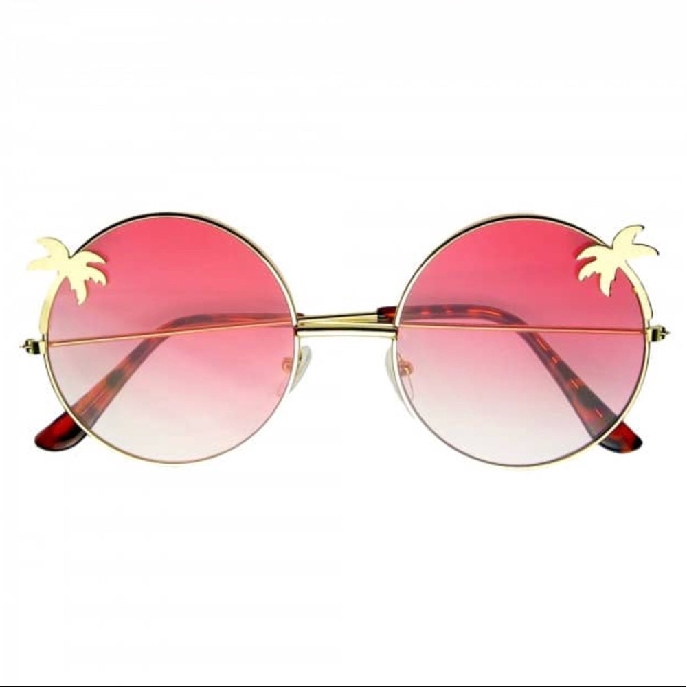 Indie Palm Tree Round Hippie Sunglasses